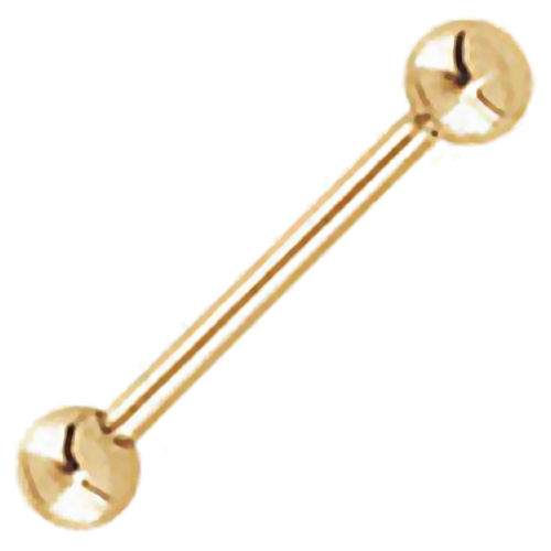 14K Gold Straight Barbell Body Jewelry The Chain Gang